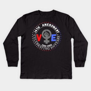 19th Amendment Celebrating 100 Years Vote 1920-2020 Kids Long Sleeve T-Shirt